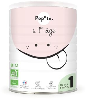 POPOTE - Lait Infantile 1er Âge Bio 400 g En Poudre Dès La Naissance - Avec des Oméga 3 Et 6, Vitamines Et Minéraux - Format Refermable Pratique - Préparation Facile - Sans Huile De Palme