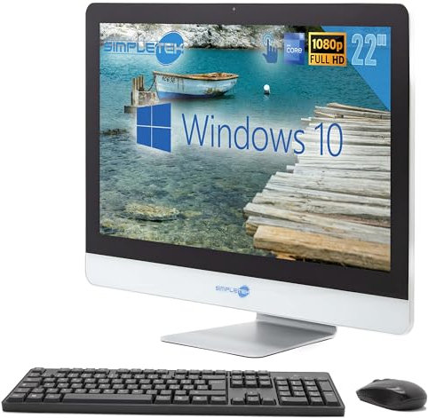 All in One AiO Touch Screen | 22 Full HD Core i7 2600S 2.8GHz Win 10 Pro | 16GB RAM SSD 240GB + 120GB | Webcam pantalla táctil Speaker internos + ratón y teclado inalámbrico | Ordenador de empresa
