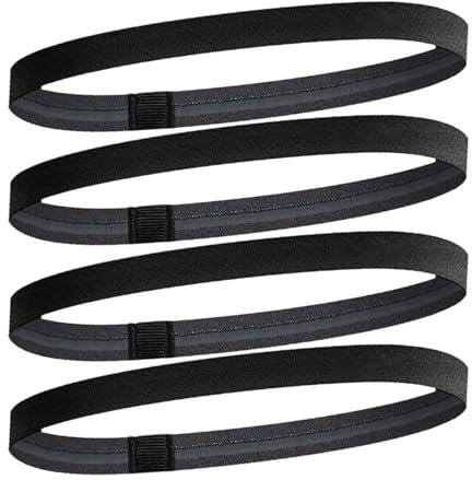 4 Stück Haarband Sport, Stirnband Herren Damen Sport Sportstirnband Stirnband Antirutsch Stirn Schweißband Haarbänder, Stirnbänder Sport für Fußball Yoga Laufen(Schwarz)