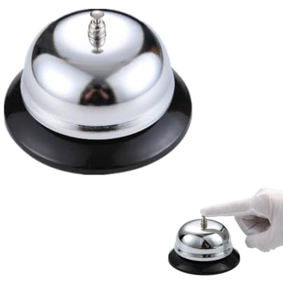 Campanello Reception 8.5 * 5.5cm Campana Campanello da Tavolo Acciaio Inossidabile Campanello per Cucina per Hotel Ristorante Albergo Bar