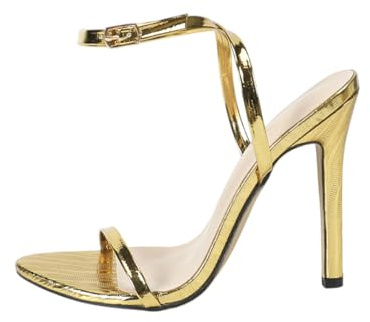 Sexy Heels for Women Strappy Stiletto High Heeled Sandals for Prom Party Daily Summer Shoes（Gold,4 UK）