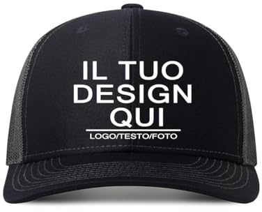 Kustima Cappello Personalizzato, Cappello da Baseball Personalizzato, Cappellino con Visiera Foto/Logo/Testo, Cappellos Trucker Regolabile in Cotone, Cappello da papà Unisex