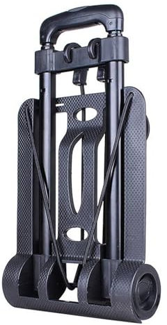 SEAFRONT Carretilla de Mano Plegable con Plataforma Rodante de 110 Libras de Capacidad con 2 Ruedas, Carrito de Equipaje Portátil para Viajes Al Aeropuerto y Mudanzas