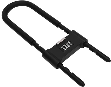 Asixxsix Lucchetto a U, Lucchetto per Bici con Combinazione a 4 Cifre Antifurto per Carichi Pesanti, a Grillo Lungo con Lega di Zinco Resistente Alle Intemperie per Cancello di Recinzione di Scooter