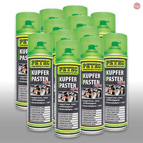 Petec_bundle 12x PETEC KUPFERPASTEN Spray Schmierpaste Rohr Flansch Schraube 500 ML 70350