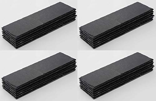 Novaliv 24 piatti in ardesia, rettangolari, 20 x 15 x 0,5 cm, ardesia allungata, piatto da portata allungato per sushi