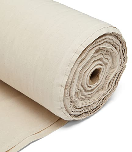 DFL 100% Cotton Calico Natural Unbleached Fabric – 145GSM Medium Weight for Dressmaking Mock-ups, Toile, Pattern Testing & Crafts – 150cm (60) Wide Material by The Metre (1 Metre)
