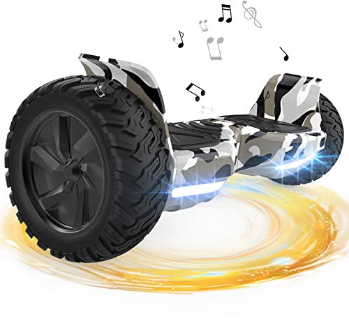 FUNDOT Hoverboards, Hoverboards mit 8,5-Zoll-Rädern, Off-Road Hoverboards mit Bluetooth-Lautsprecher, LED-Lichtern, APP, leistungsstarkem Motor, Geschenk für Kinder Erwachsene