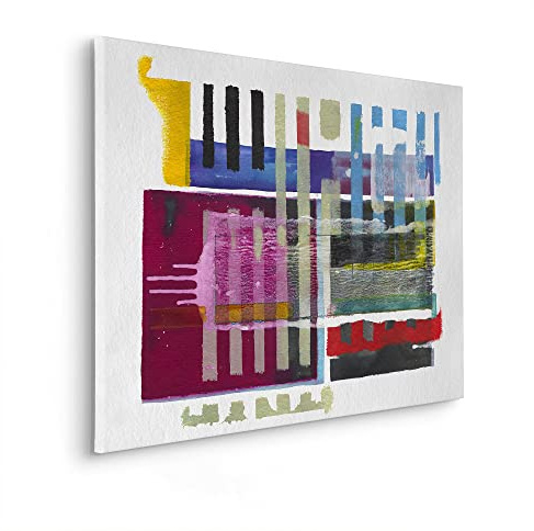 Komar Tableau sur châssis en bois véritable - Tetris Wall - Dimensions : 60 x 90 cm - Décoration murale - Décoration murale - Design - Pour salon, chambre à coucher