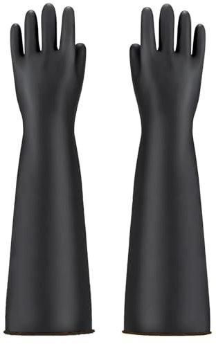 YIOIY Gants résistants aux produits chimiques, gants en caoutchouc très résistants, gants de protection industrielle, réutilisables, résistants à l'acide, aux alcalins et à l'huile (55 cm)