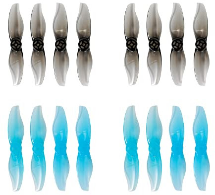 BETAFPV Gemfan 16pcs 2015 2-Blade Prop with 1.5mm Shaft Hole Whoop Drone Propellers Compatible 1103 Brushless Motors for 2S Brushless Tiny Whoop Drone like Meteor85 Whoop Drone Quadcopter-Blue&Grey