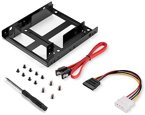 sonero® SSD Einbaurahmen Set, 2X 2,5 SSD auf 3,5 inkl, Zubehör