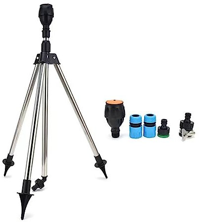 Aspersor de trípode Giratorio, aspersor de trípode Giratorio de 360 Grados, aspersor de riego de riego Giratorio automático, aspersor de riego automático para Patio de área Grande, césped de jardín