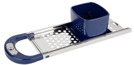 EUROHOME Spätzlereibe Edelstahl Kunststoff ohne Nase für kurze Knöpfle - Spätzlehobel 33 x 11 x 6,3 cm - Spätzlepresse Schaber mit runden Löchern - Spätzlebrett Reibe mit Trichter zum Teig einfüllen