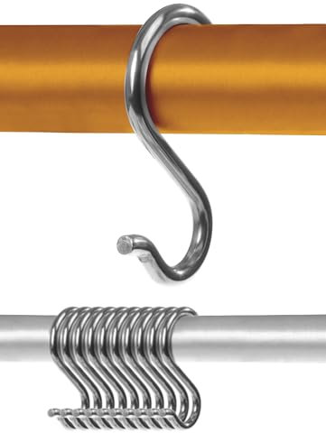 Menz Lot de 10 crochets en S - Modèles solides en acier inoxydable - Supports métalliques pratiques - Fixations flexibles