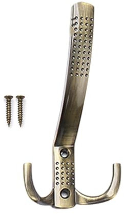 Ukbzxcmws Gancio appendiabiti in metallo, montaggio a parete, doppio zinco, in lega di zinco, gancio da parete in metallo