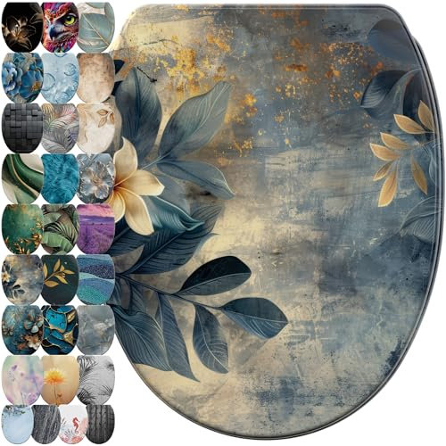 Sanilo WC Sitz mit Absenkautomatik & Schnellverschluss, Toilettendeckel per Knopfdruck abnehmbar, einfache Montage von oben (Lilybud)