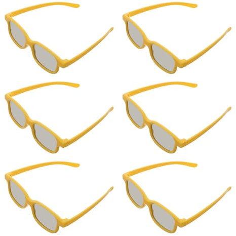 DIYEAH Plastic 3d Glasses, 6pcs Orange 3d Movie Glasses for Kids Lightweight 3d Eyewear for Theater Gaming Computer Screens Stereo Viewing