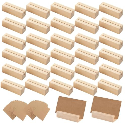 30 soportes para tarjetas de madera, soporte para tarjetas de mesa, soporte para tarjetas, soporte para tarjetas de mesa, soporte para tarjetas postales, soporte para fotos para bodas, restaurantes