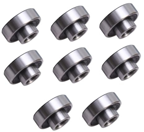 JOINPAYA Roulements de Skateboard Faible Bruit et Faible Lubrification Pack de 8 Pièces 608 2rs en Acier Noir Durabilité Élevée pour Skateboard et Trottinette