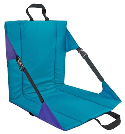 Bleacher fällbart säte – 600D Oxford-tyg pärlbomull glasfiberstång blå 42 x 40 x 42 cm 1 st, liggande stolsstol, bärbar komfort, stödjande ryggstöd | perfekt för stadion camping utomhussport