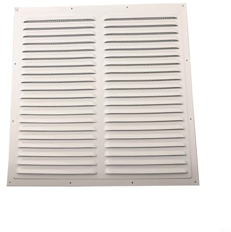 BildeeMait Griglia di ventilazione quadrata in metallo con rete, in lega di alluminio bianca, per interni ed esterni a parete o a soffitto (400 x 400 mm)