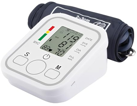 Tomedeks 1 Tensiómetro de Brazo Digital | Medidor de Presión Arterial con Pantalla LCD | Memoria| Brazalete Ajustable | Dos Modos de Alimentación | para Uso Doméstico