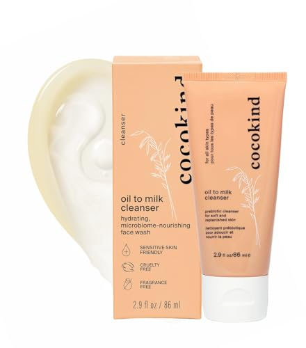 Cocokind Oil to Milk Face Wash, Oil Based Cleanser and Oil Makeup Remover - Cleansing Oil, Cleansing Milk and Cream Cleanser for Face