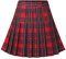 Dressystar Damen Kariert Faltenrock Schulmädchen Basic Karo Tartan Mini Gefaltet Rock Rot Schwarz Plaid L