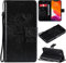 VEEMOS Handyhülle für Apple iPhone 15 Hülle Klappbar Katze-Baum mit Kartenfach Klapphülle Schutzhülle Handy Tasche Leder Book Flip Case Cover Handytasche Damen - Schwarz