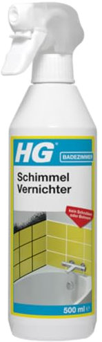 HG Schimmel Vernichter 500ml - Anti Schimmelentferner-Spray für Schimmel & Schimmelpilz, entfernt Schimmelflecken von Wänden, Fliesen, Silikondichtungen und mehr