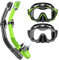 Lealinga Snorkel Set Adults 2Pack, Snorkel Mask Anti-Fog Panoramic View Diving Mask Dry Top Snorkel Kit with Travel Bag Diving Set for Snorkeling