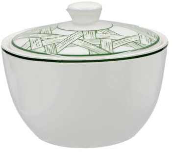 La Porcellana bianca Zuccheriera in porcellana bianco/verde Intrigo 230 ml