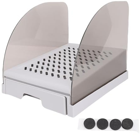 Pssopp Rampe de Chat Réglable, Anti-Trackage à Litière Surélevée Boîte à Pas de la Rampe de Chat pour Les Bacs à Litière pour Chats (Grey)