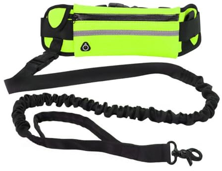 GNHG Laisse Joggingleine pour Chien avec Ceinture Abdominale – Laisse Élastique pour Jogging, Randonnée & Vélo, Réglable pour Petits & Moyens Chiens, Antichoc et Pratique pour Activités Extérieures