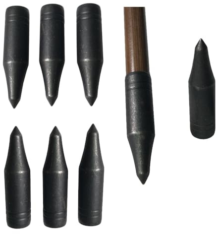 FQH 30pcs Arrowheads 70/75/80Grain OD 8mm Wooden Arrow Bamboo Shaft Points Target Archery Hunting Shooting Practice Broadhead (Black 01)