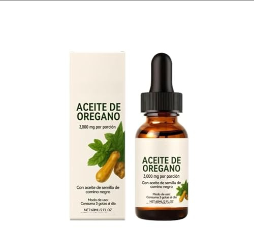 Oreganoolja, med svartfröolja, 3 000 mg, stödjer immunförsvaret och matsmältningssystemet, vegan, icke-Gmo, 2 Fl Oz,1PCS