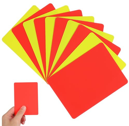 Didiseaon 10 carte da arbitro: giallo e rosso, set di cartoncini da arbitro da calcio, kit multifunzione per hockey, pallavolo, sport
