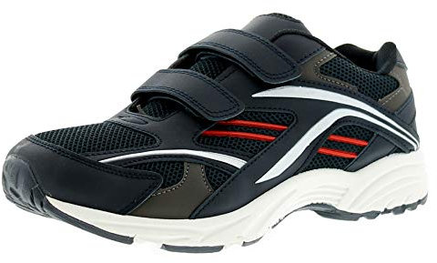 Focus Speedy Mens Trainers - Synthetic Leather Navy Shoes for Men with Twin Touch Fastening Strap, Casual Trainers for Men for Day-to-Day Wear Navy 7 UK
