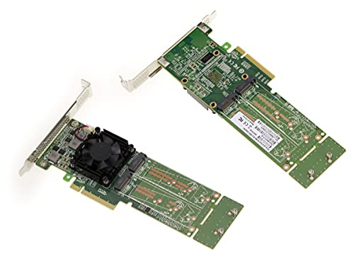 KALEA-INFORMATIQUE Scheda controller M2 PCIe 3.0 x8 per 4 SSD M.2 NVMe M Key. Chipset PLX PEX 8747