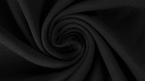 1 Meter Jersey Baumwolljersey YARA Uni Farben, 220g/m², Öko-Tex Standard 100, Stoffe, 330g/lfm (Schwarz-69)