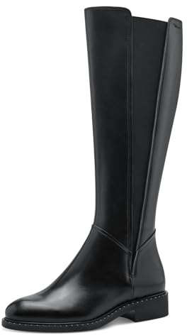 Tamaris Bottes à tige longue pour femme - Vegan - Talon bloc, Noir mat, 37 EU