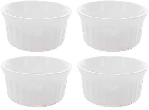 Corningware RS4 4oz/118mL Round French White Ramekins Bowl - 4-Pack