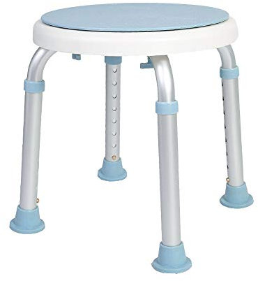 Izrielar Duschhocker, Duschstuhl Höhenverstellbar 36-51cm, 360°Drehbarer Duschsitz, Badehocker Belastung 136kg, rutschfest und Stabil badhocker für die dusche