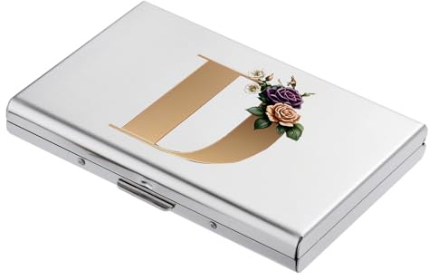 BONSYL® Porta Carte di Credito, Portafoglio Sottile con Blocco RFID in Metallo, Design alla Moda e Motivi Artistici, per Uomo e Donna. (6 Slot/Argento/D)