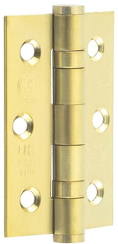 Premium Stainless Steel Grade 7 Ball Bearing Hinge 76x50mm with Satin Brass Finish - Door Hinges