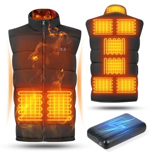 Heated Vest for Women, Heated Body Warmer with 9 Heating Zones,16000mAh Battery Heated Gilet Washable Winter Heating Waistcoat Jacket for Outdoor Skiing Riding Hiking Fishing (Power Bank is included)