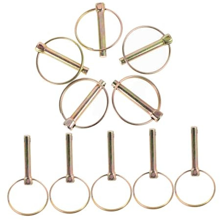 Gatuida 10pezzi Perni Lynch Pesanti Con Anello Rotondo Clip Di Sicurezza Per Rimorchi Trattori Agricoli e Falciatrici Perno Bloccaggio Affidabile Per Uso Agricolo