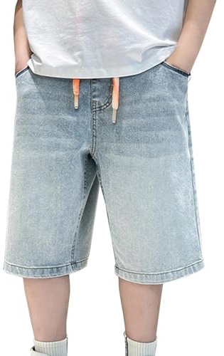 Shorts en jean Y2K pour garçons, pantalons élastiques taille élastique, décontractés, sport, baggy, shorts pour enfants, uniforme scolaire, shorts de tennis, vêtements mignons pour l'été