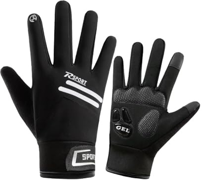 STIM Guanti Ciclismo Uomo Donna Guanti Sportivi Antiscivolo Touchscreen Nero Taglia Unica